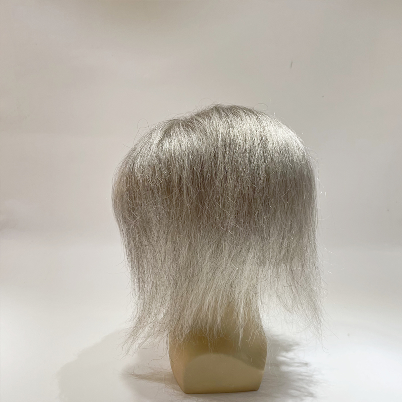 Custom | Fine mono with thin skin perimeter base with baby hair Hairpieces for Men
