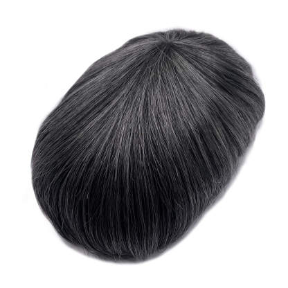 SKIN-Custom Order Human Hair Skin V-loop Natural black Men toupee