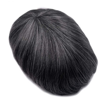 SKIN-Custom Order Human Hair Skin V-loop Natural black Men toupee