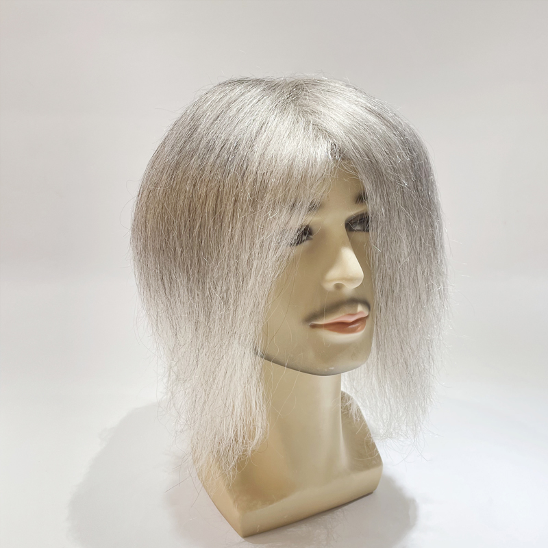 Custom | Fine mono with thin skin perimeter base with baby hair Hairpieces for Men