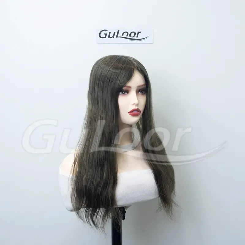 Silk Top topper Color #6 Human Hair base size 6 by 6 | Guloor Hair