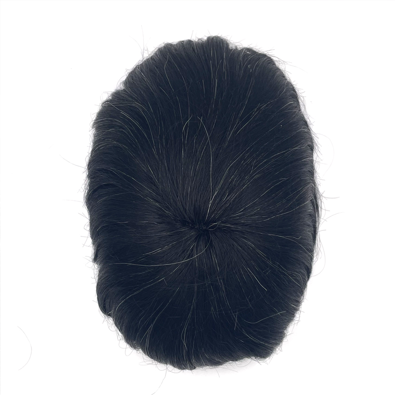 Fine Mono with Thin Skin and Lace Front Stock Hairpieces for Men