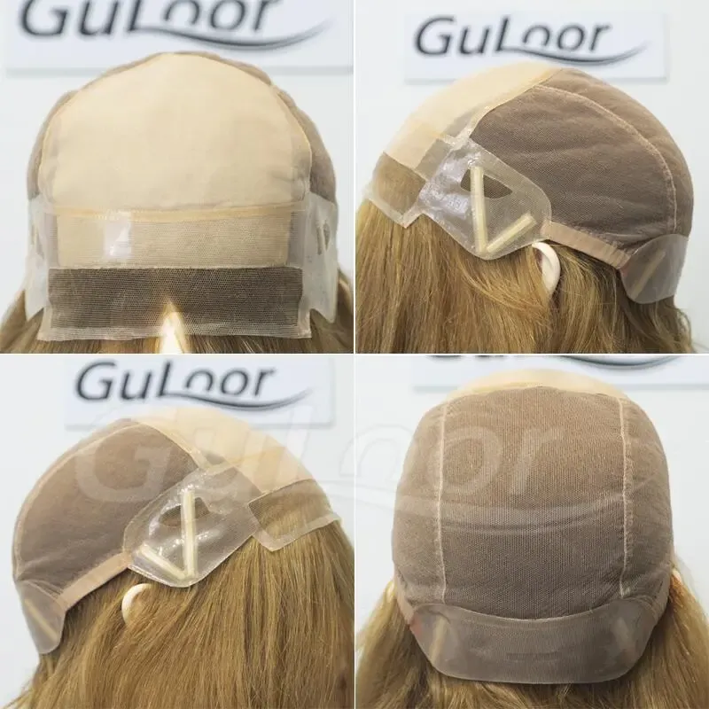 New Stock Jewish Medical Wigs16Inches Silk Top Front Lace All Hand Tied Made Color#30100% Chineses Virgin Hair-Guloor