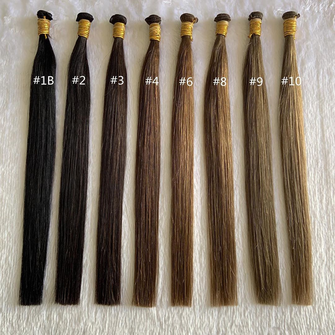 Handtied Weft Double Drawn 100% Human Hair Ombre Color