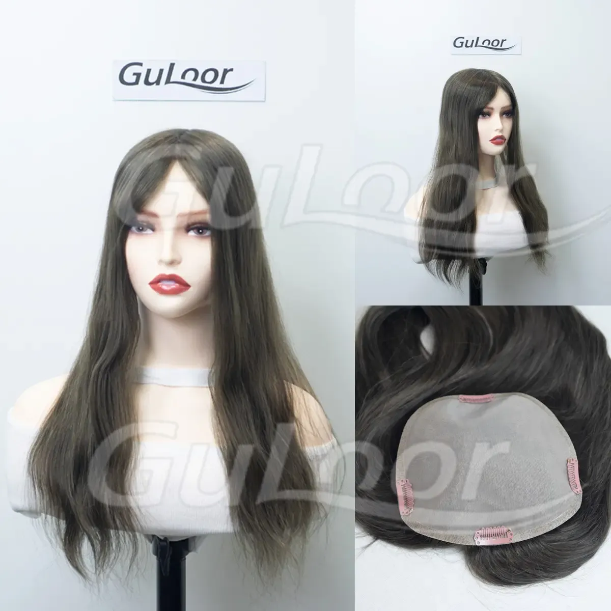 Silk Top topper Color #6 Human Hair base size 6 by 6 | Guloor Hair