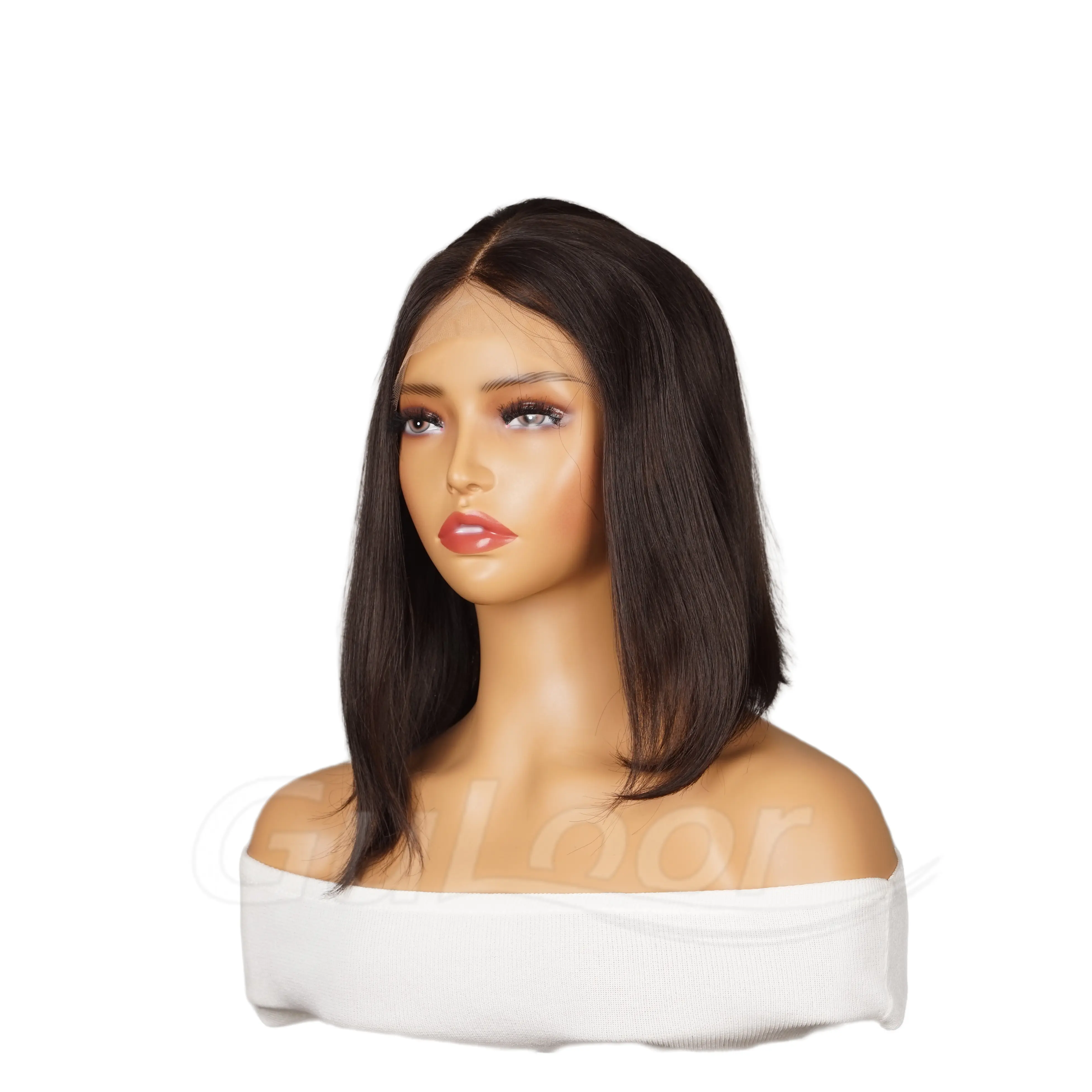 Natural Straight 13 Inches 100% Human Hair Front Lace Wig Color H-001