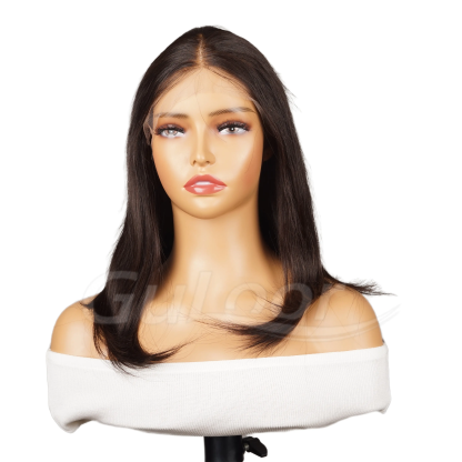 Natural Straight 18 Inches 100% Human Hair Front Lace Wig Color H-001