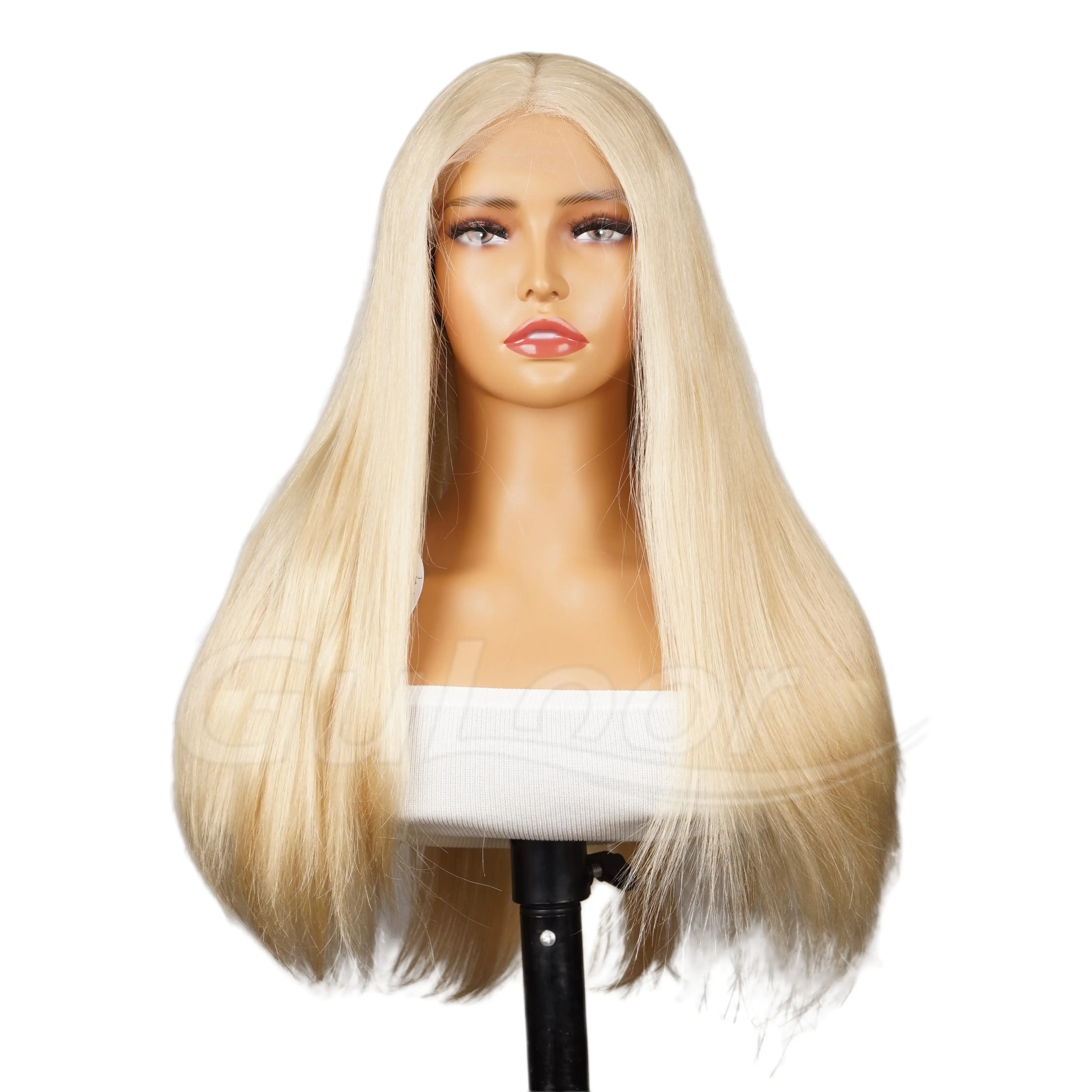 Natural Straight 24 Inches 100% Human Hair Front Lace Wig Color H-002