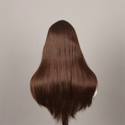 Natural Straight 24 Inches 100% Human Hair Front Lace Wig Color H-004