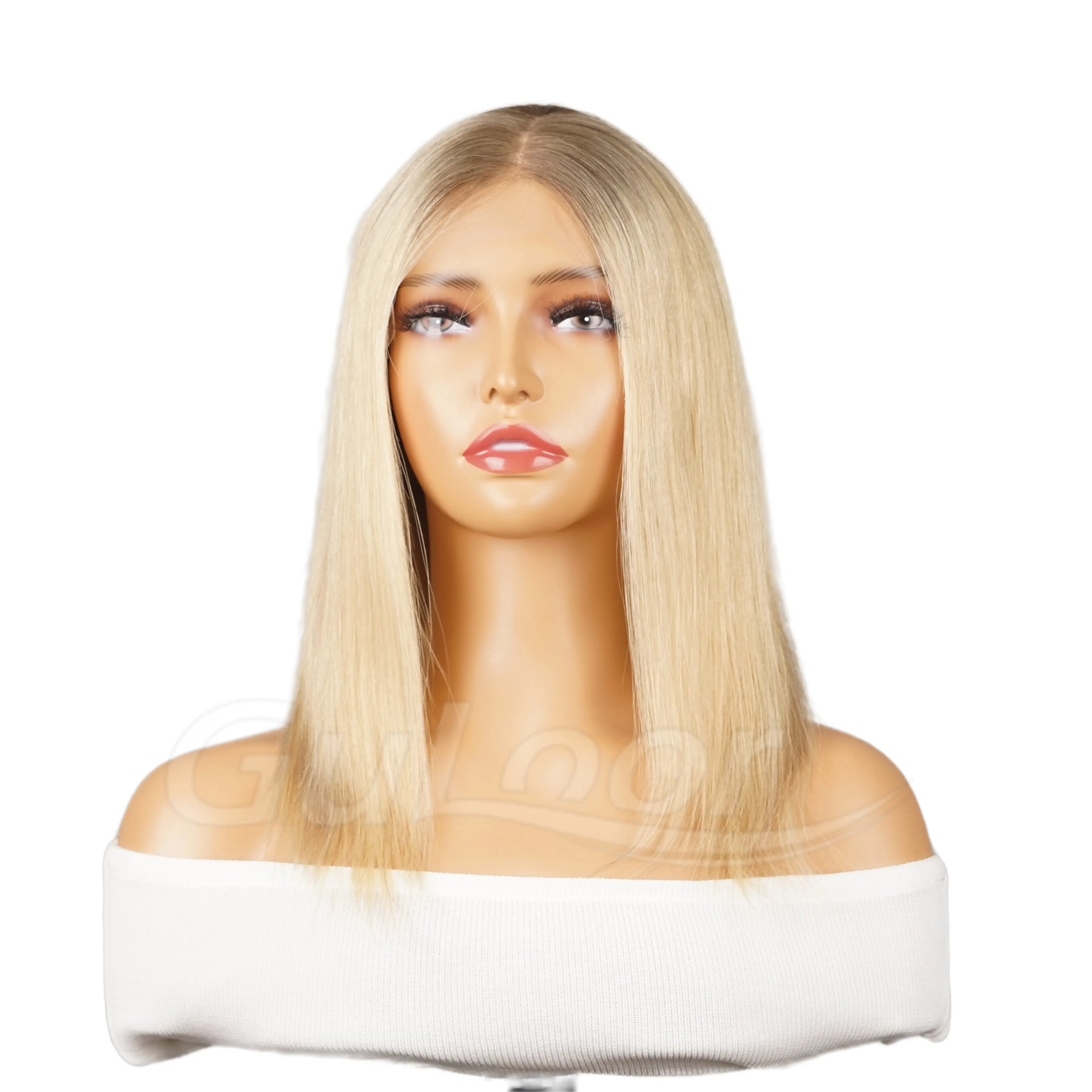 Natural Straight 16 Inches 100% Human Hair Front Lace Wig Color H-003