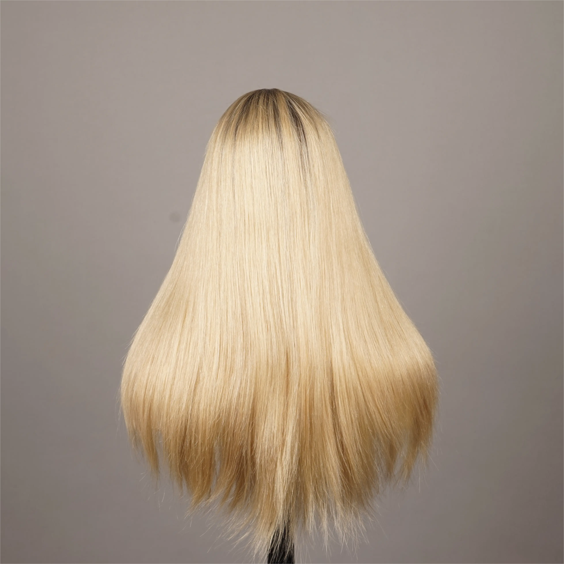 Natural Straight 22 Inches 100% Human Hair Front Lace Wig Color H-003