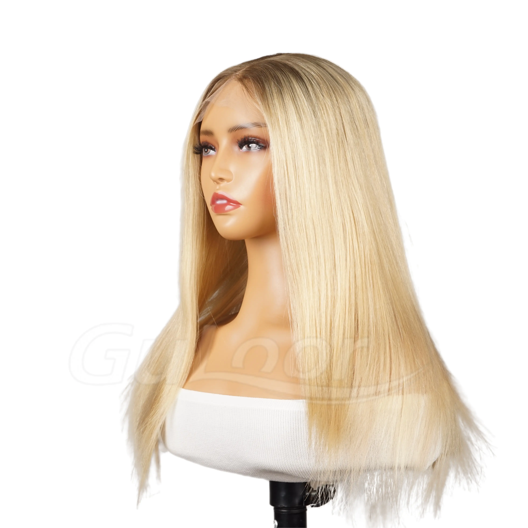 Natural Straight 20 Inches 100% Human Hair Front Lace Wig Color H-003