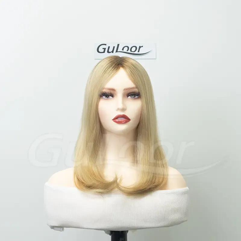 New Stock Jewish Medical Wigs14Inches Silk Top Front Lace All Hand Tied Made Color#7/101 100% Chineses Virgin Hair-Guloor