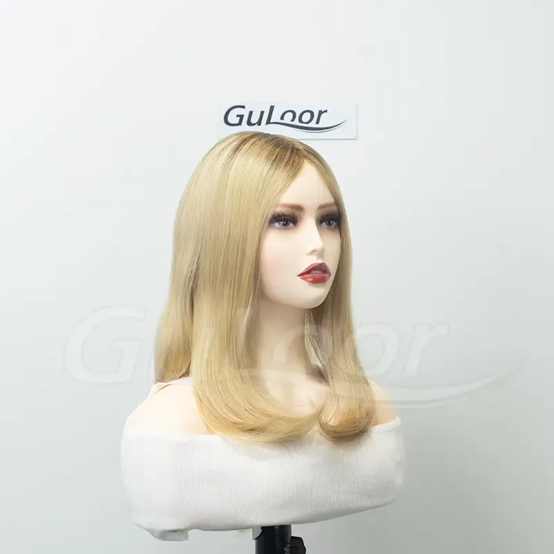 New Stock Jewish Medical Wigs14Inches Silk Top Front Lace All Hand Tied Made Color#7/101 100% Chineses Virgin Hair-Guloor