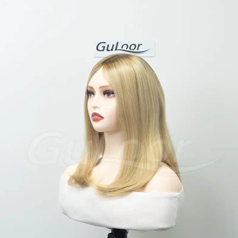 New Stock Jewish Medical Wigs14Inches Silk Top Front Lace All Hand Tied Made Color#7/101 100% Chineses Virgin Hair-Guloor