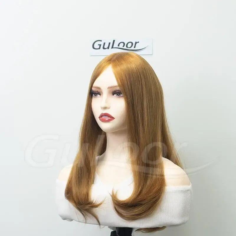 New Stock Jewish Medical Wigs16Inches Silk Top Front Lace All Hand Tied Made Color#30100% Chineses Virgin Hair-Guloor