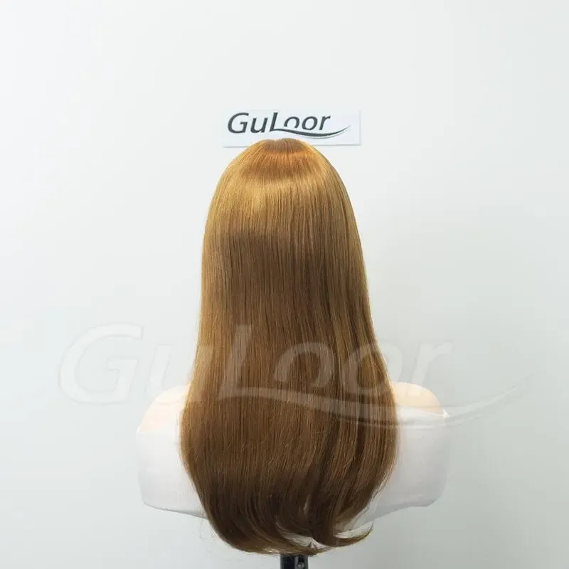 New Stock Jewish Medical Wigs16Inches Silk Top Front Lace All Hand Tied Made Color#30100% Chineses Virgin Hair-Guloor