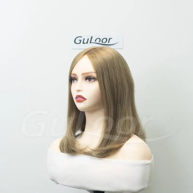 New Stock Jewish Medical Wigs14Inches Silk Top Front Lace All Hand Tied Made Color#16/10/8 100% Chineses Virgin Hair-Guloor