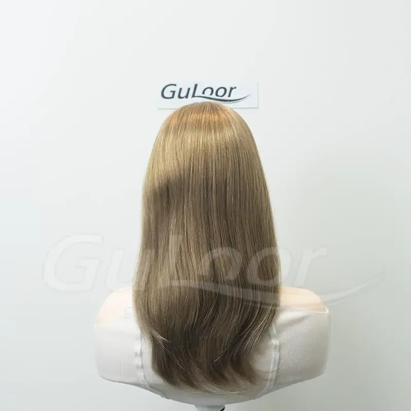 New Stock Jewish Medical Wigs14Inches Silk Top Front Lace All Hand Tied Made Color#16/10/8 100% Chineses Virgin Hair-Guloor
