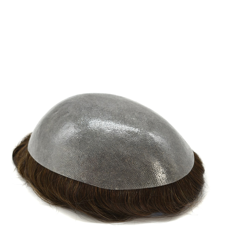 Full Skin Injection Men Toupee Straight 100% Natural Smooth Remy Indian Human Hair Replacement System-Guloor