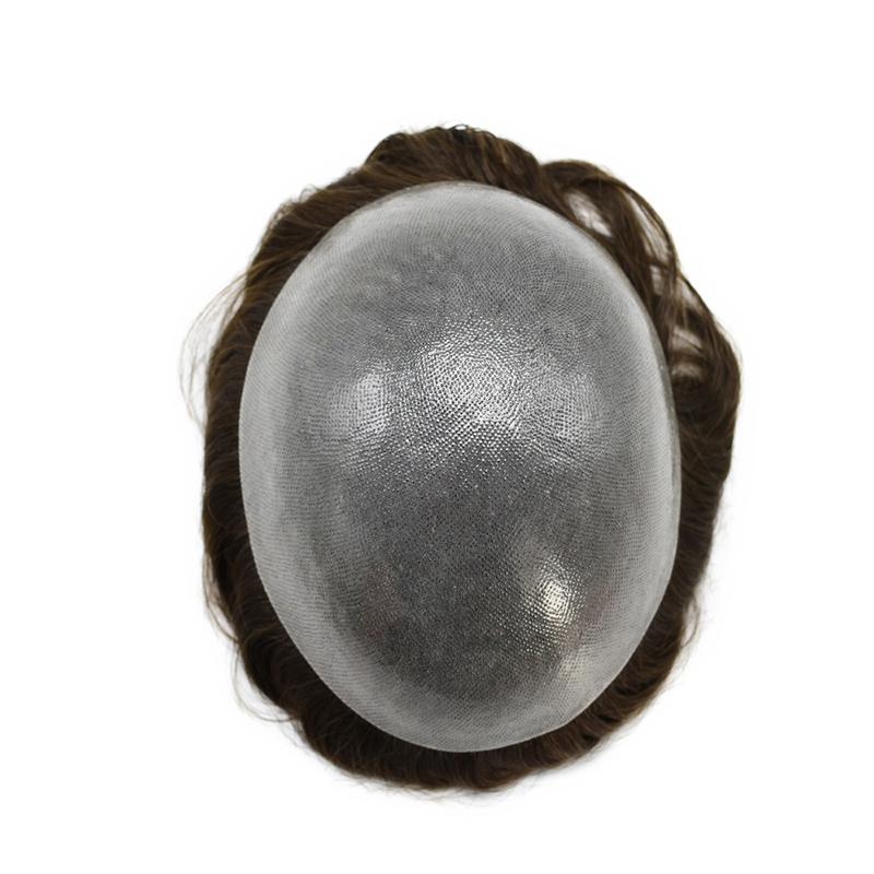 Full Skin Injection Men Toupee Straight 100% Natural Smooth Remy Indian Human Hair Replacement System-Guloor