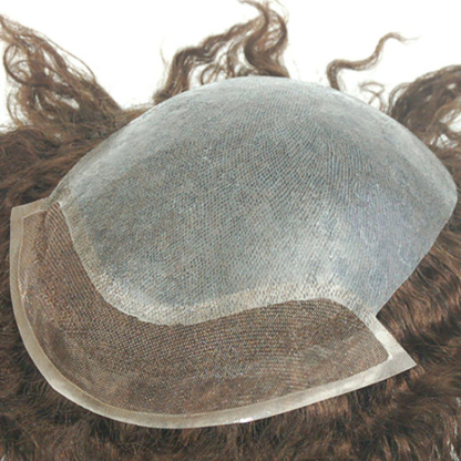 Full Skin Injection With Front Lace Men Toupee Straight 100% Natural Smooth Remy Indian Human Hair Replacement System-Guloor