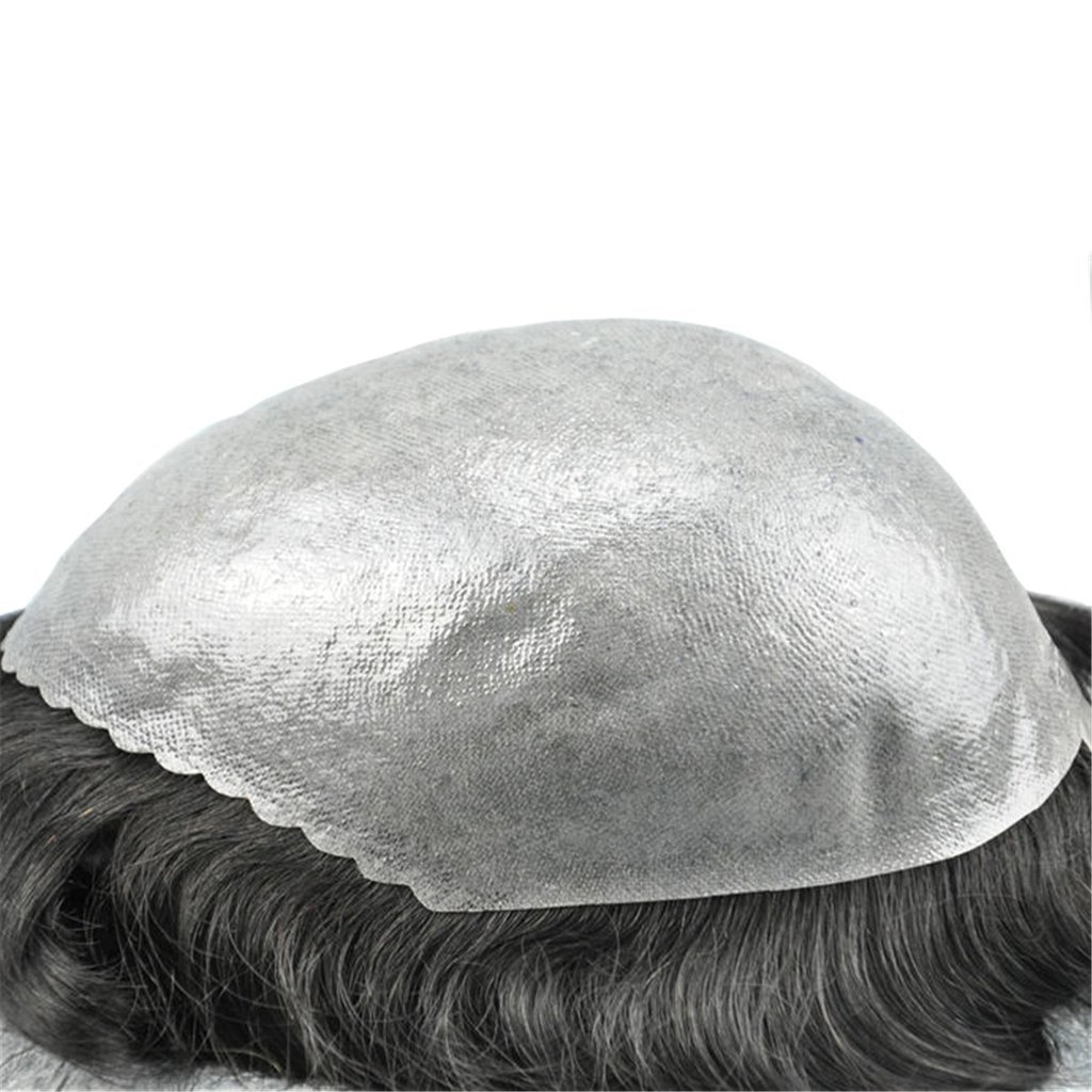 Mens Toupee Hairpiece Skin Human Hair Systems 5#