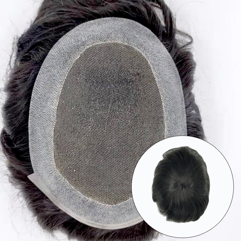 Men toupee | AUS style | French Lace with Thin Skin Perimeter | Guloor Hair