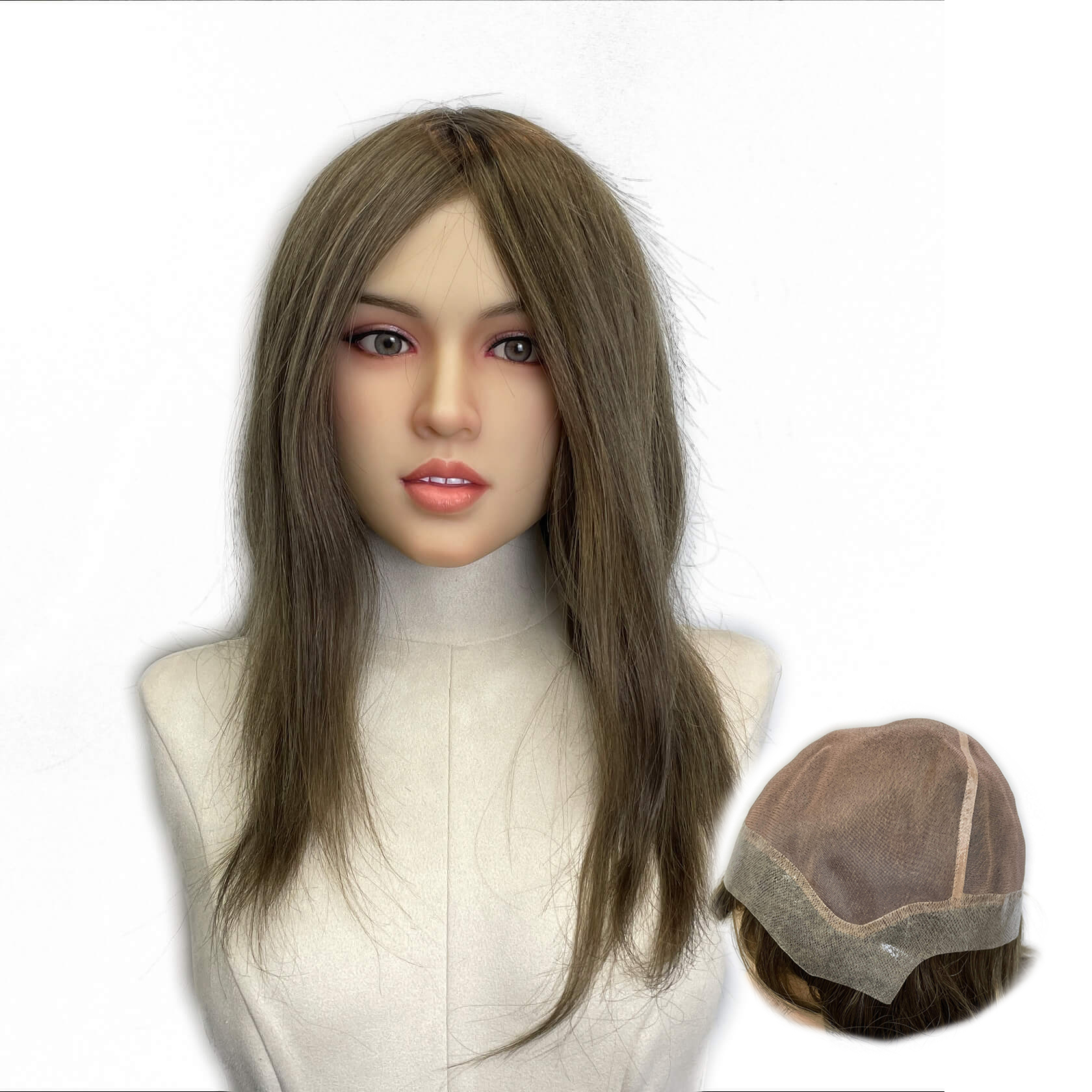 Human Hair Topper hair Color#dark brown hair Custom Order Big size  | Guloor Hair