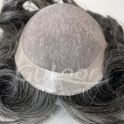 Guloor Best Men's Toupee Fine Mono With Npu Front Folded Edges