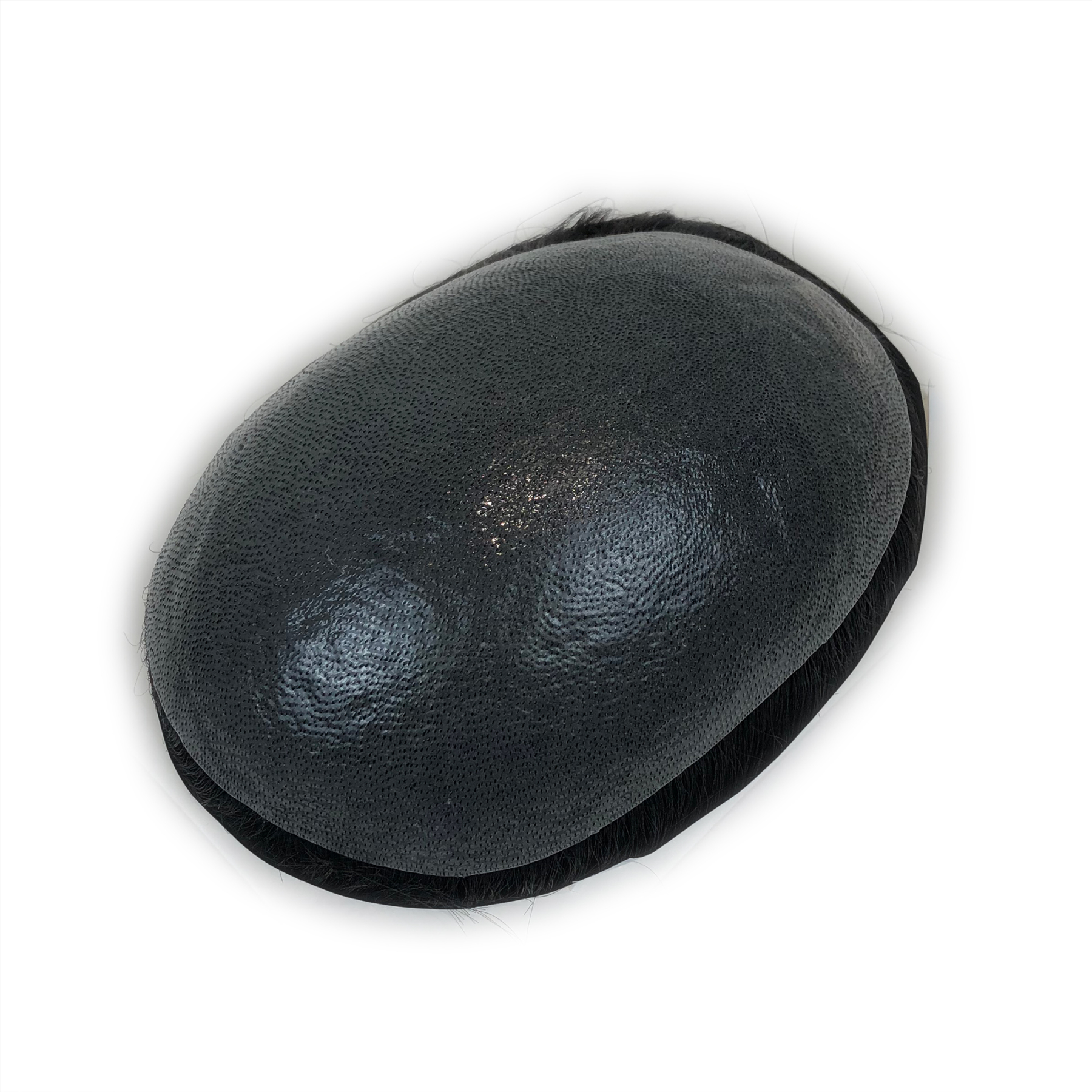 Custom Order Human Hair Full Skin V-loop #1B Mix #1 Men Hair system