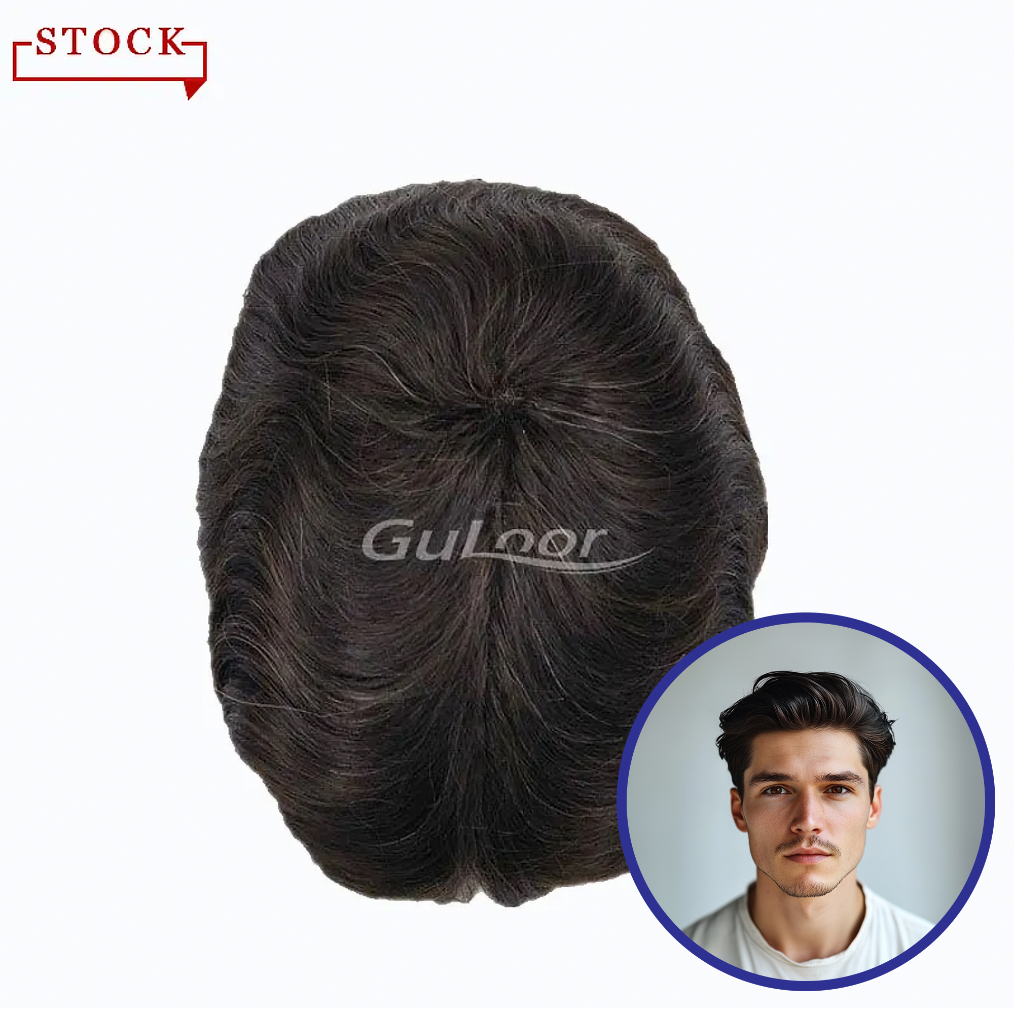 Men’s Toupee Color #205 | Q6 French Lace Front and PU Sides | Guloor Hair