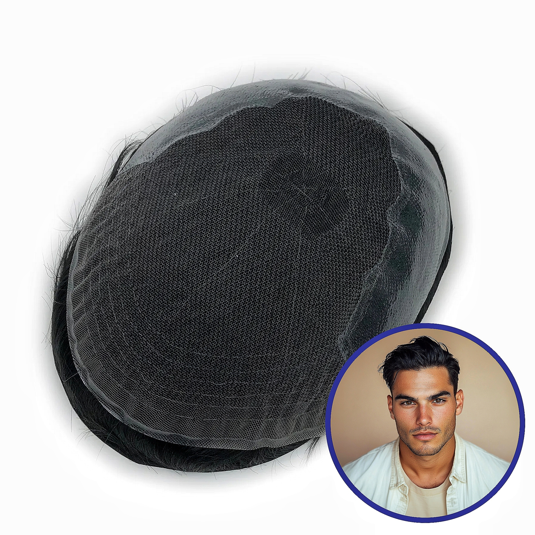 Wholesale Men Toupee In Stock #1B | Q6 Style Hair System  | Guloor Hair