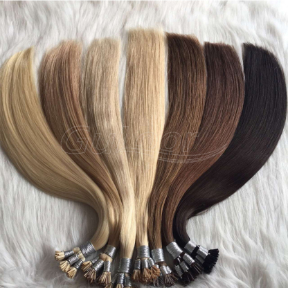 Cuticle aligned silky straight russian human hair I tip hair