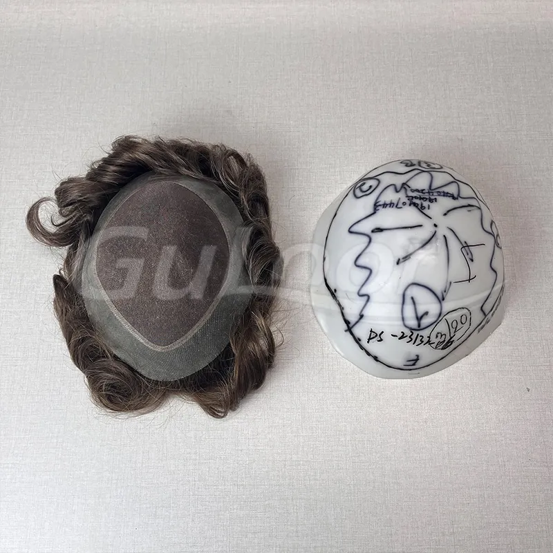 Custom Mono #3 with Pu 130% Density Human Hair Toupee