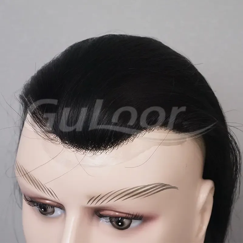 Fine Mono Base With Pu Perimeter 12 Inches Straight Hair 120% Density Chinese Hair