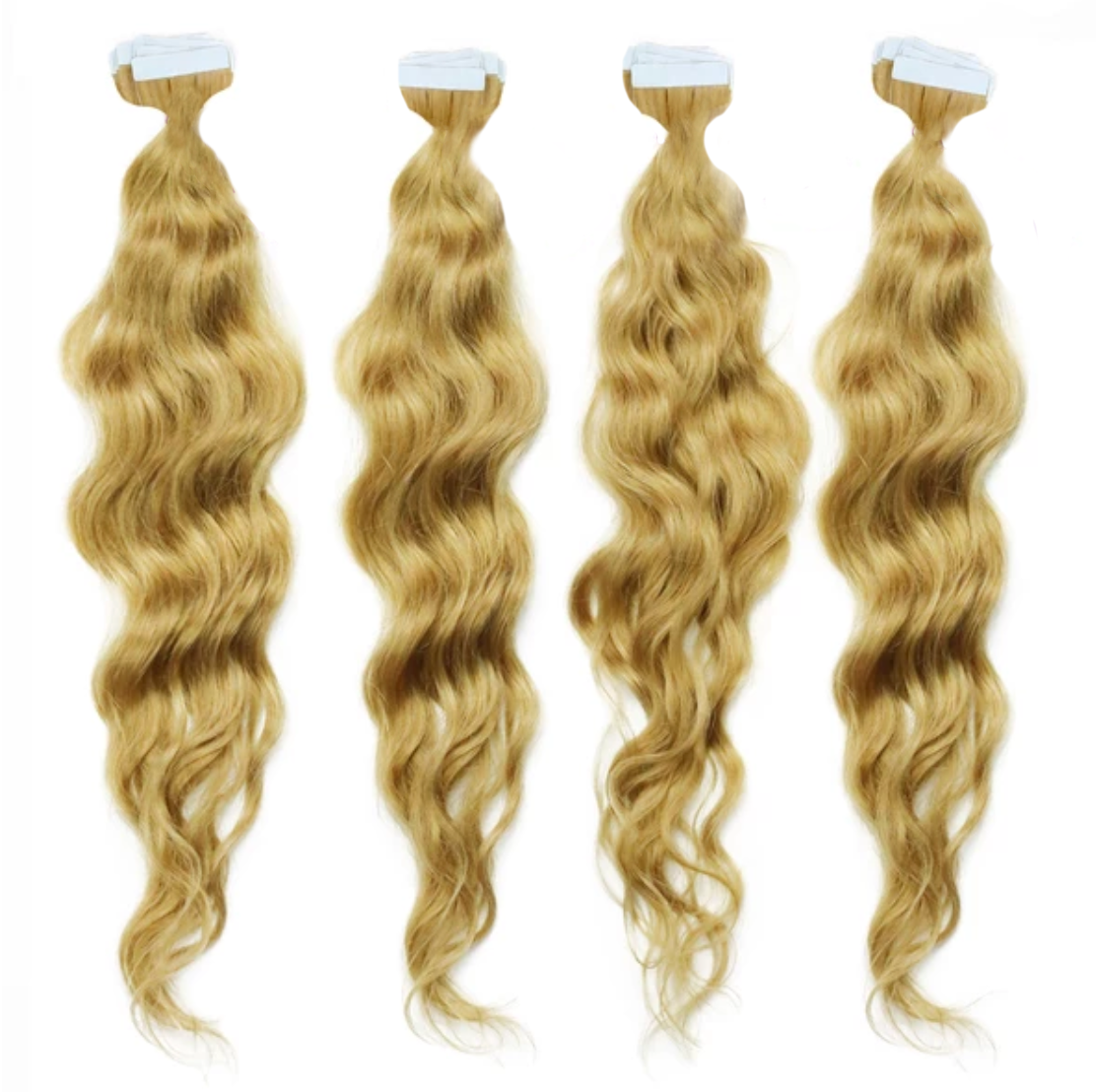 4 X Curly Tape In Hair Extension Bundle