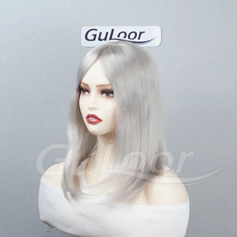 Silk Top base Women's Topper grey hair virgin hair | Guloor Hair