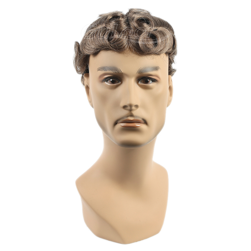 Qingdao Factory PU Perimeter Fine Mono Mens Human Hair Wigs Hair Systems