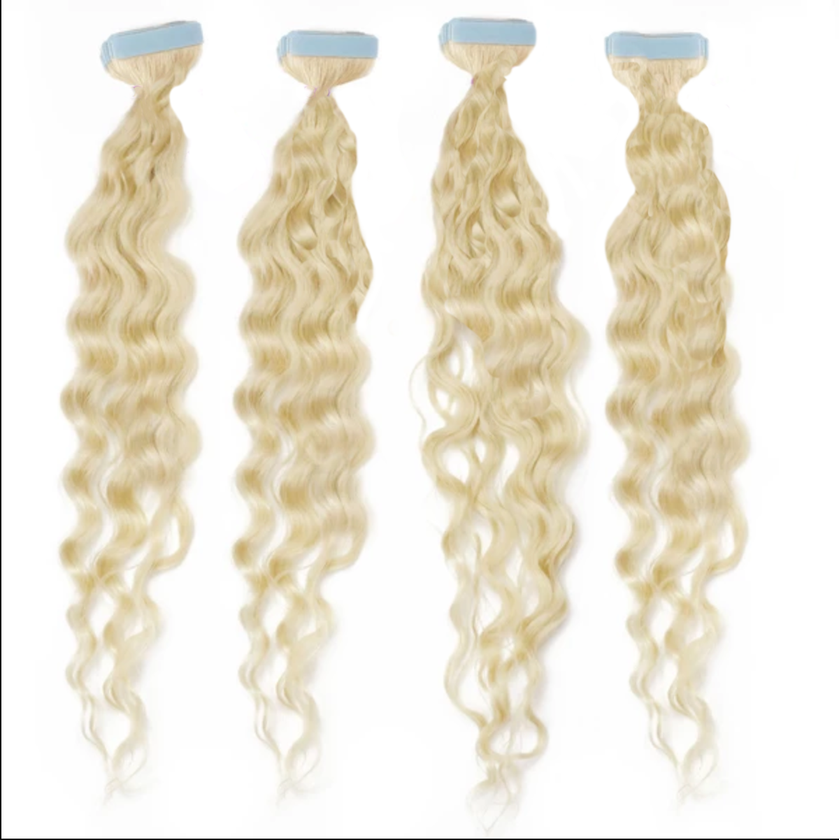 4 X Curly Tape In Hair Extension Bundle