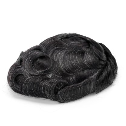 Mens Toupee Hairpiece Apollo Human Hair Systems 1B10#