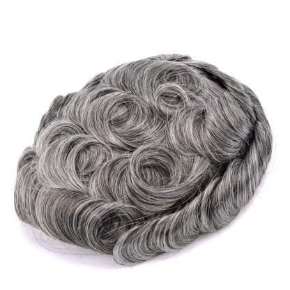 Mens Toupee Hairpiece Versatile Human Hair Systems 1B50#
