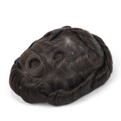 Mens Toupee Hairpiece Versatile Human Hair Systems 2#