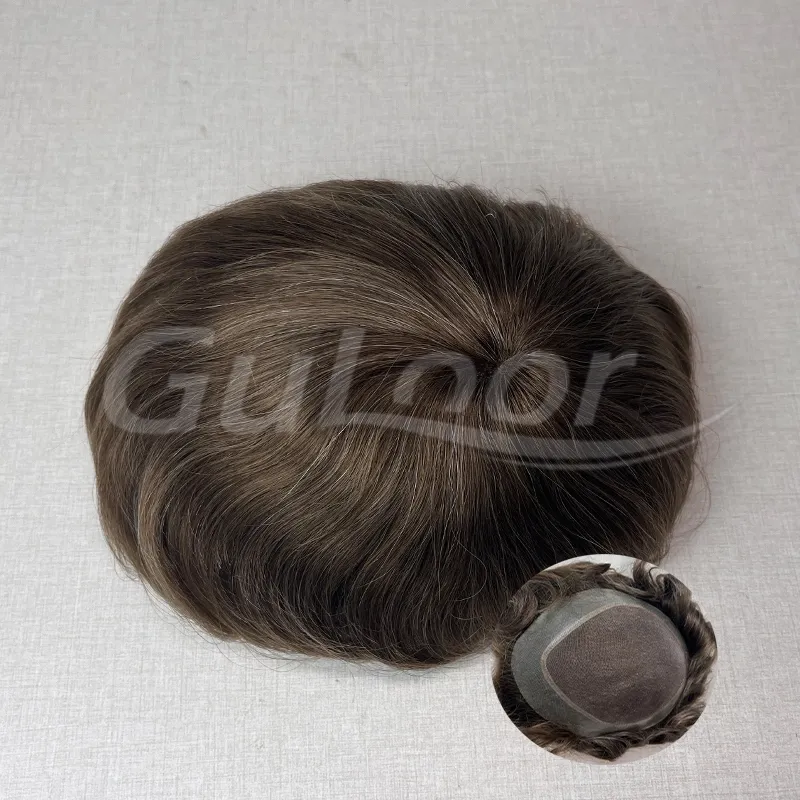 Custom Mono #3 with Pu 130% Density Human Hair Toupee