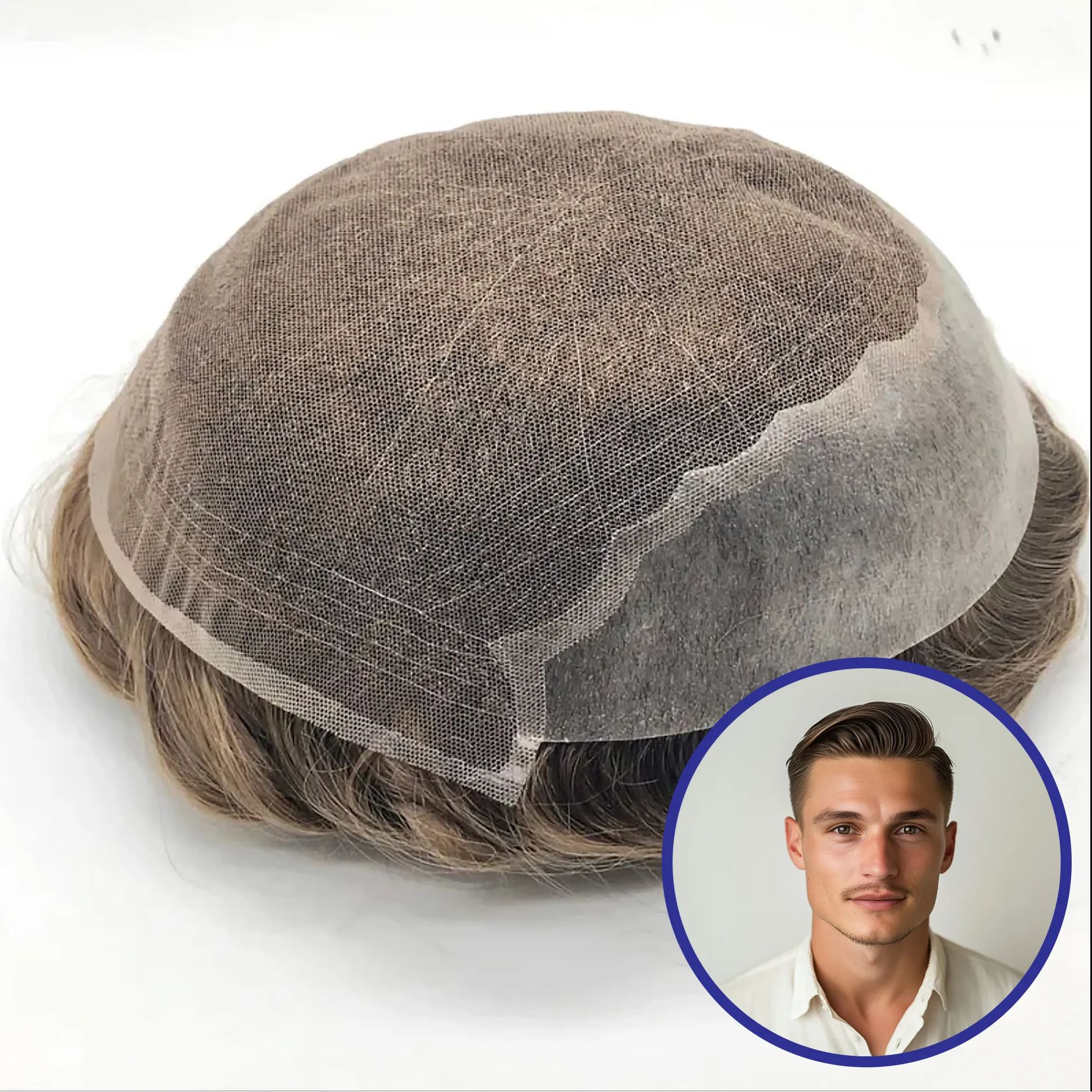 Wholesale Q6 style men's toupee French Lace with Thin Skin | Guloor Hair