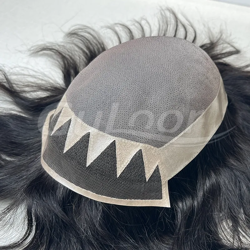 Custom Order MONO#3 Npu Perimeter with Front Lace #1B 6 inches human hair