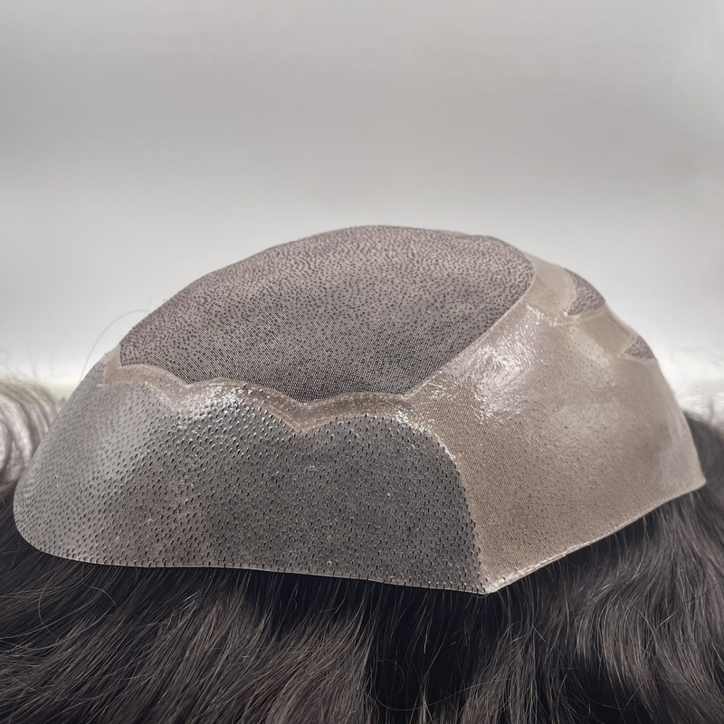 HS27 | Fine Mono with PU Perimeter and Cut Way Back Design Stock Toupee Hair Piece