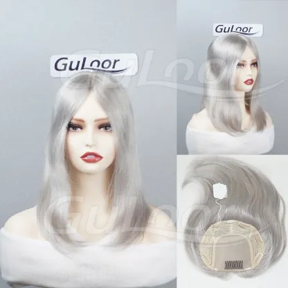 Silk Top base Women's Topper grey hair virgin hair | Guloor Hair