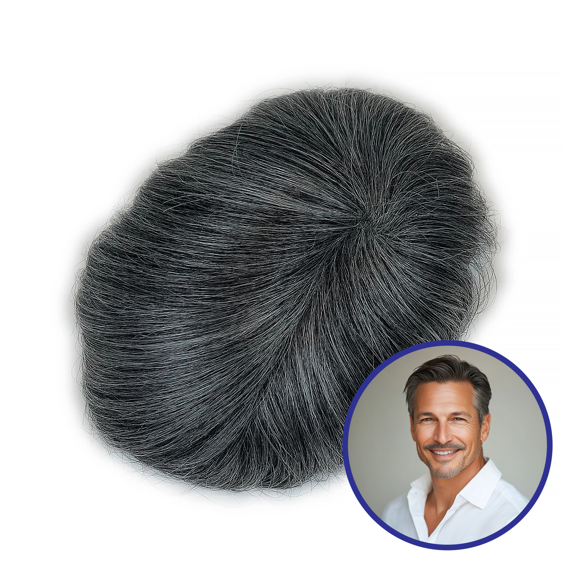 Custom Order Human Hair Skin V-loop #1 mix 50-60-65 Men toupee