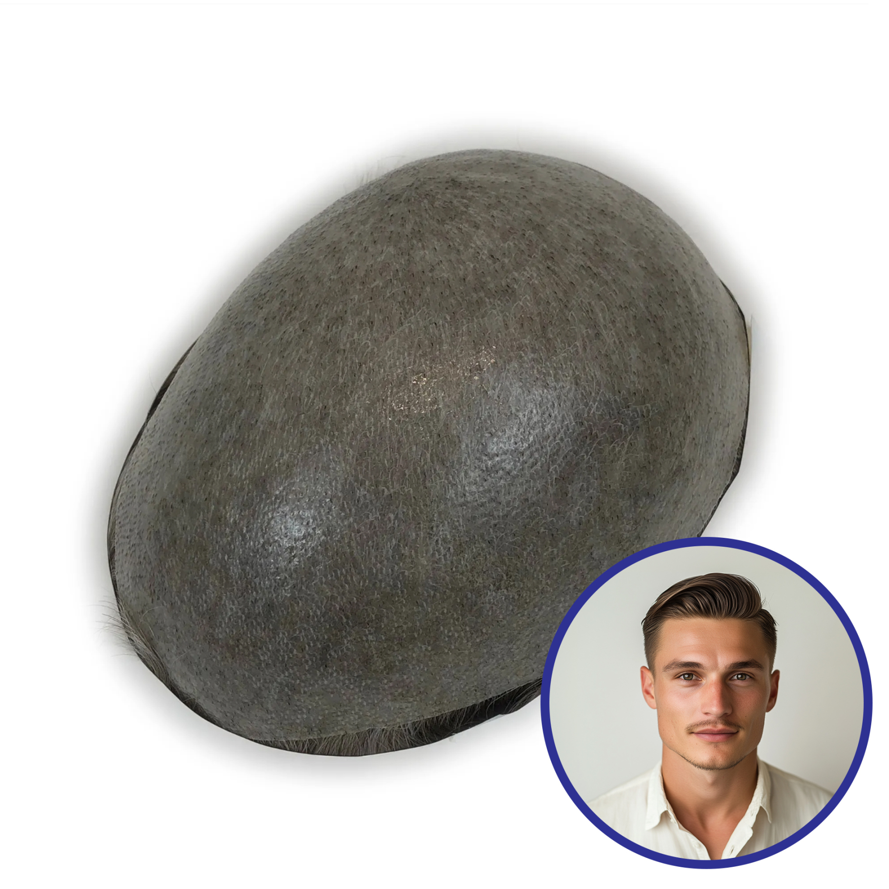 Custom Order Human Hair Skin V-loop #20 mix 60 Men toupee